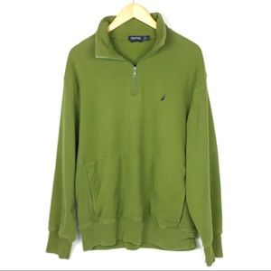 Nautica Green Fleece Long Sleeve Pullover Sweater